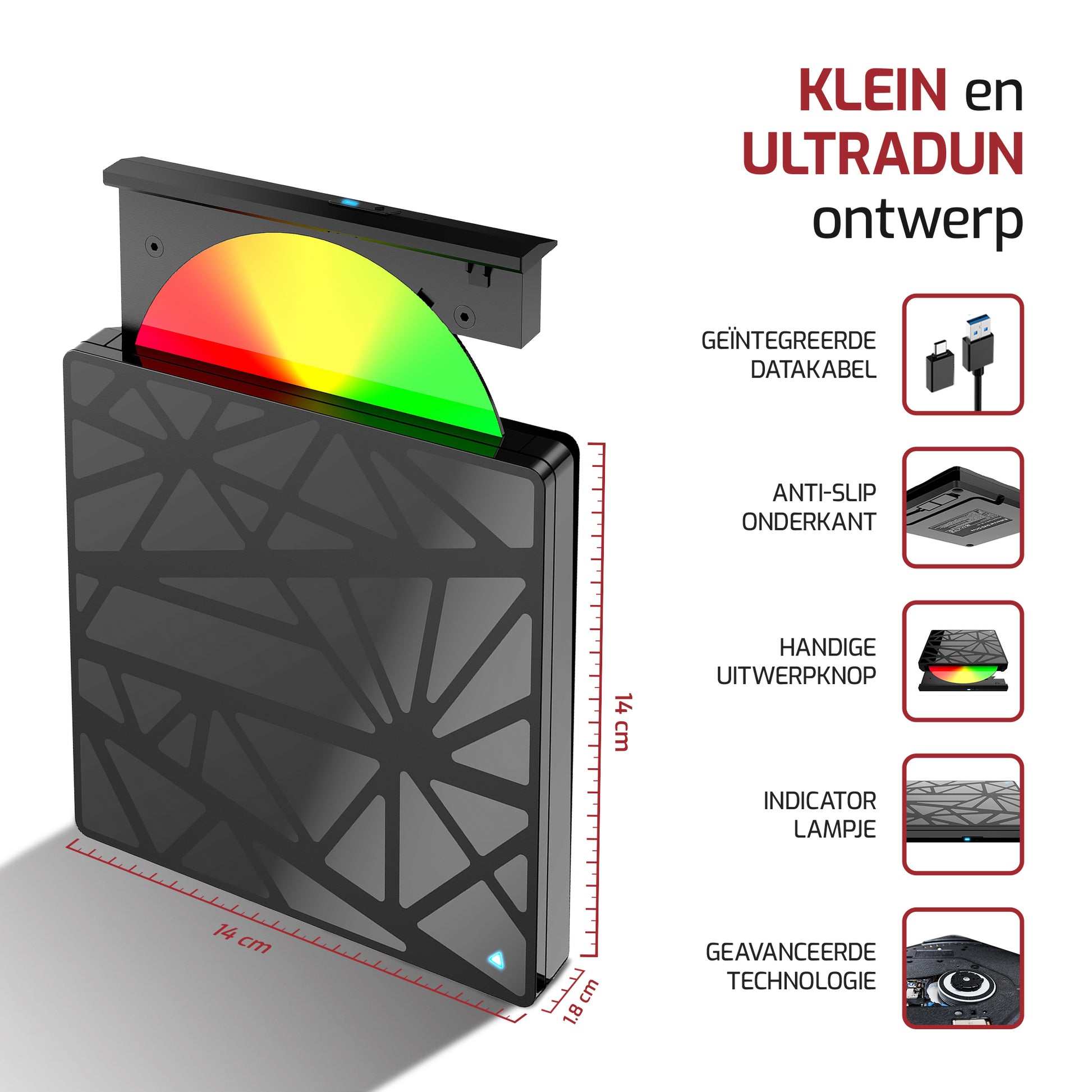 Externe CD/DVD Speler Met Brander